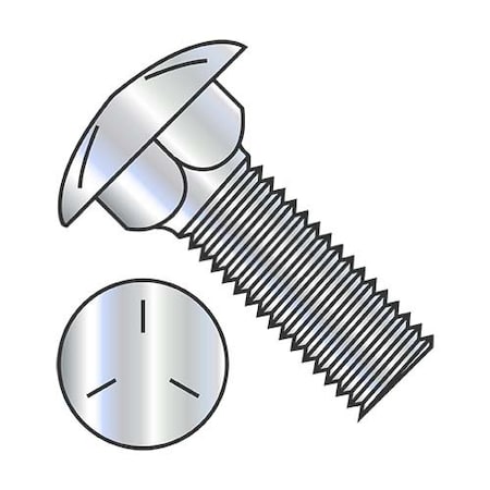 Usa Industrials Shaker Screen Carriage Bolt, Square Neck Round Head, Zinc Plated Grade 5 Steel, 5/8-11 x 2-1/4 in. BULK-BOLT-1081